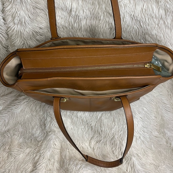 Coach Camel Color Leather Shoulder Bag - Picture 5 of 13